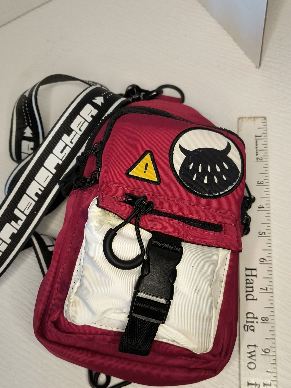 Magenta Crossbody Bag with White Pocket